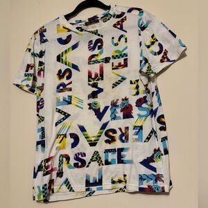 Versace Floral Spellout tshirt Multicolor